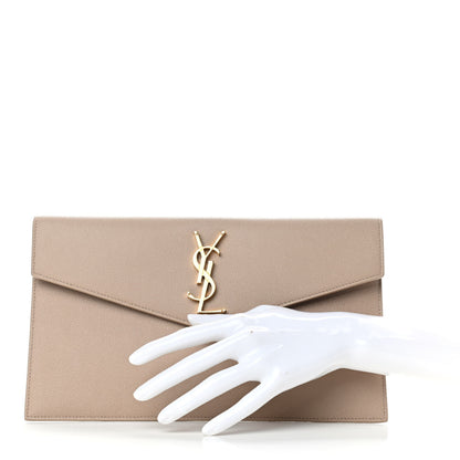 Saint Laurent Grain De Poudre Uptown Pouch Dark Beige 2 of 6