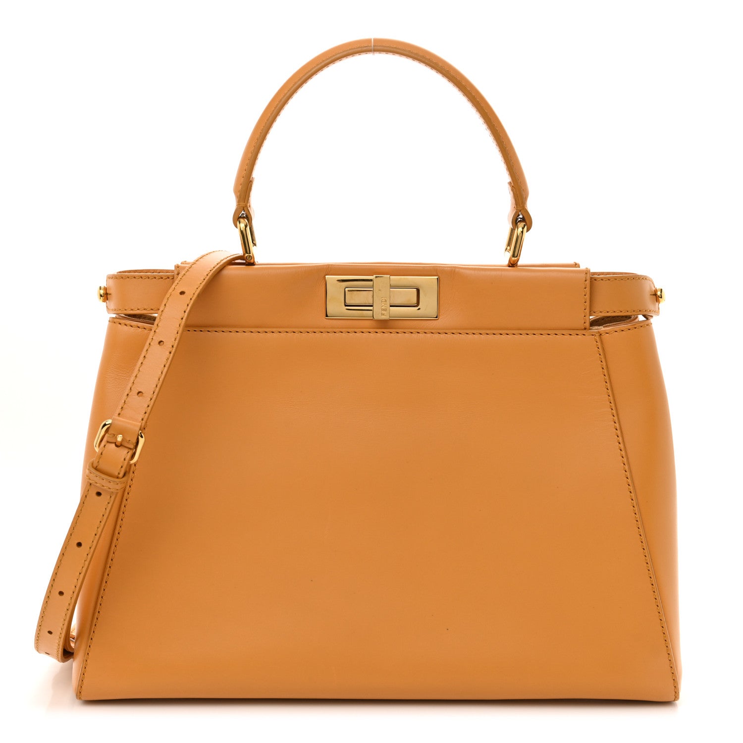 Fendi Vitello Morgan Beaded Medium Peekaboo Iconic Satchel Oro Soft 1 of 12
