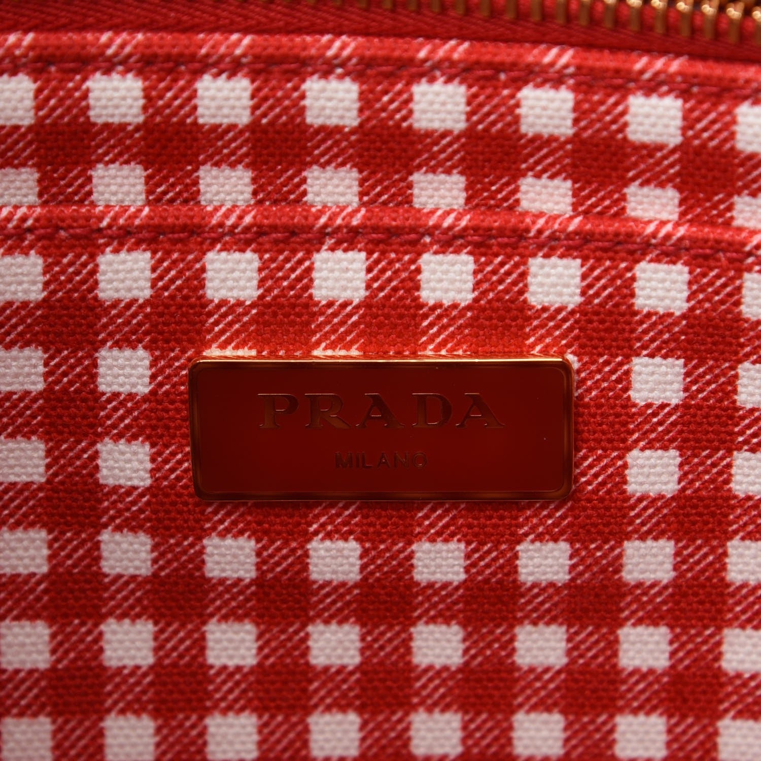 Prada Canapa Small Logo Tote Rosso 7 of 9