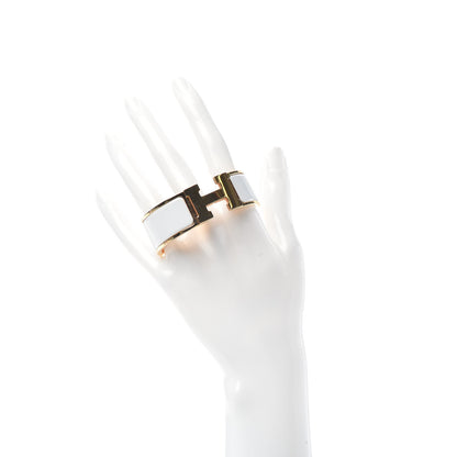 Hermes Enamel Wide Clic Clac H Bracelet PM White 2 of 4