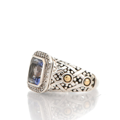 John Hardy Sterling Silver Diamond 8mm Iolite Mystic Ring 51.5 6 3 of 6
