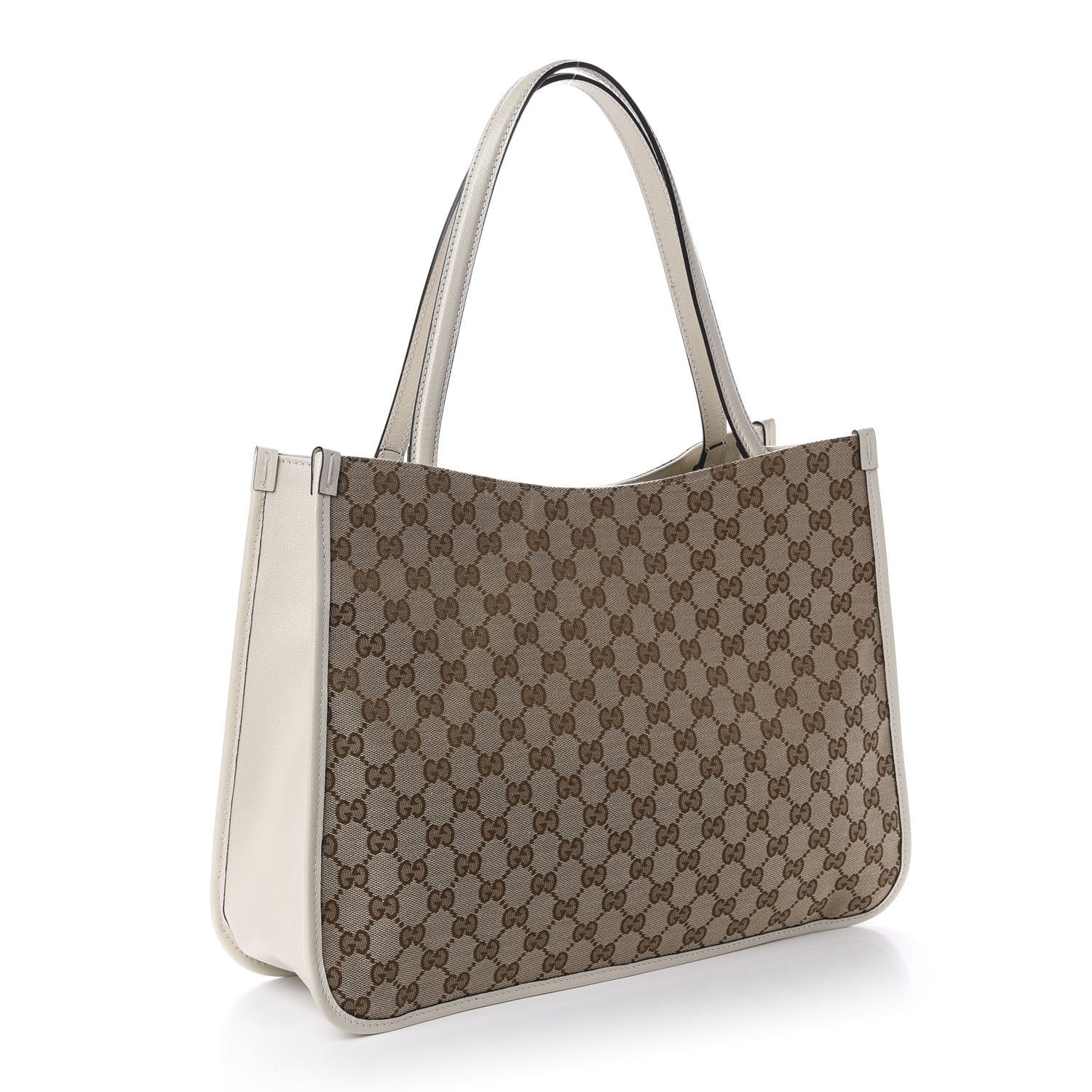 Gucci Monogram New Sakai Calfskin Lux Horsebit 1955 Tote Beige Ebony Mystic White 3 of 9