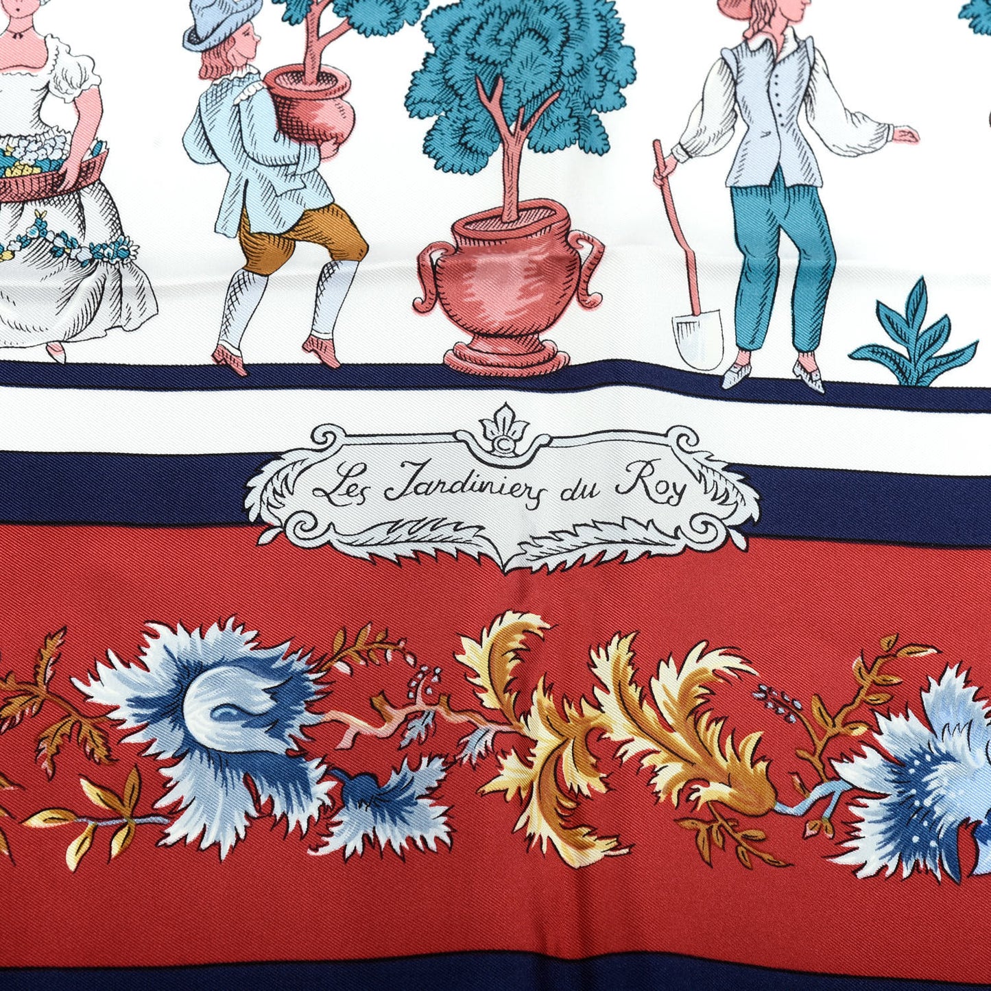 Silk Les Jardiniers du Roy Scarf 90