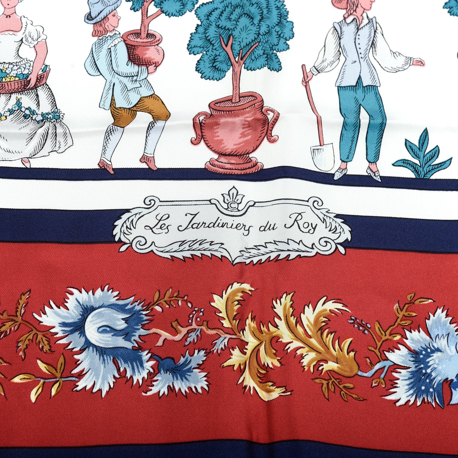 Hermes Silk Les Jardiniers du Roy Scarf 90 3 of 7