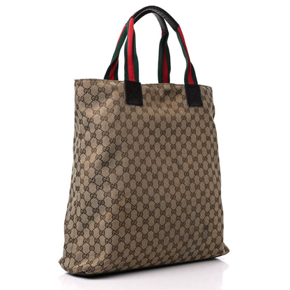 Gucci GG Monogram Large Web Handle Vertical Tote Dark Brown 3 of 16