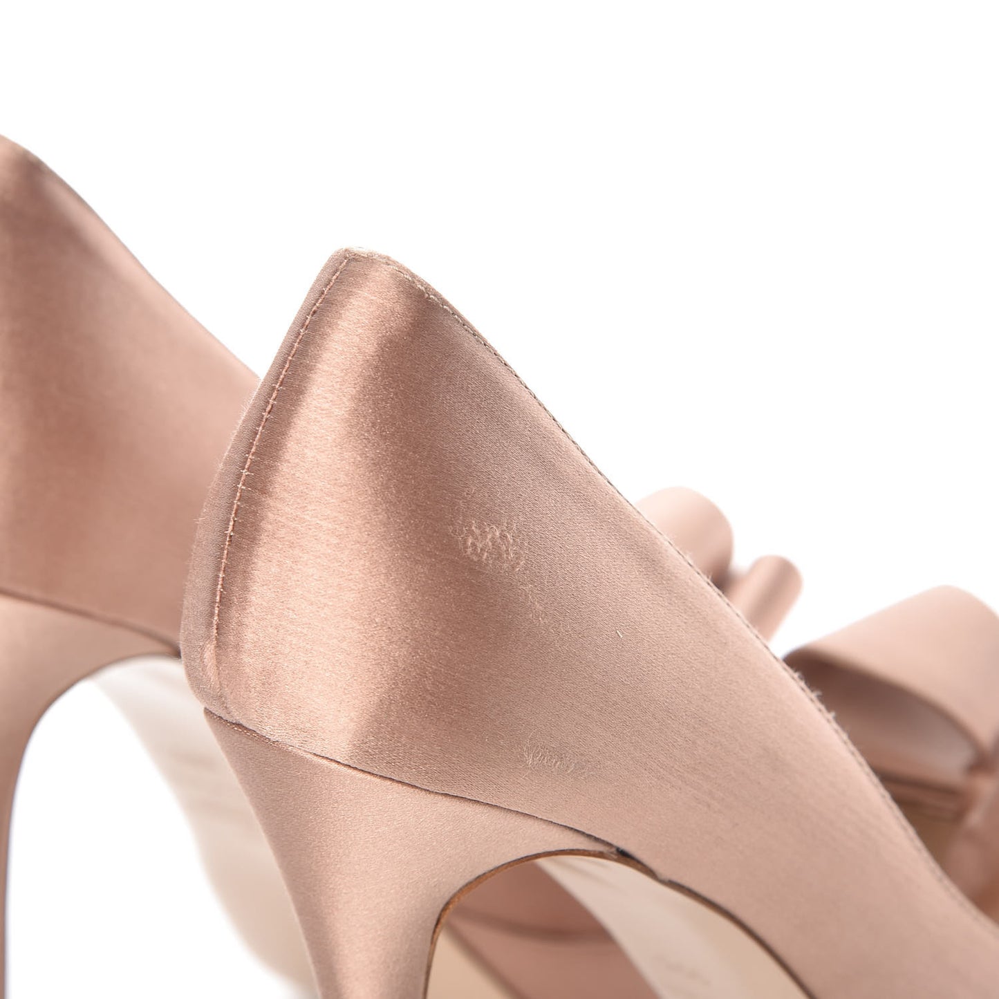 Satin Couture Bow Peep Toe 95/125mm Platform Pumps 39.5 Poudre