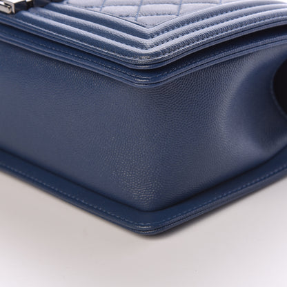 Chanel Caviar Quilted Medium Boy Flap Dark Blue 10 of 11