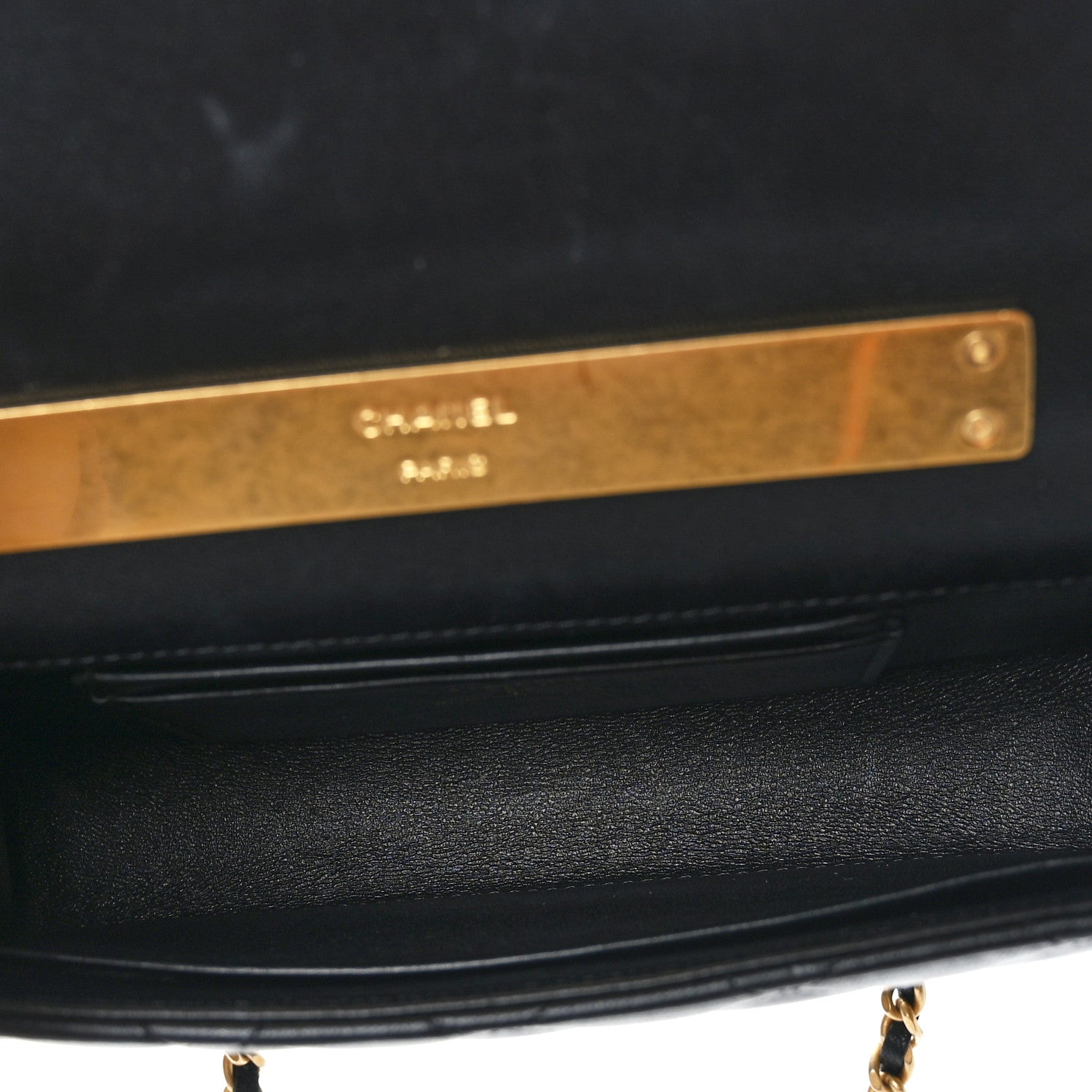 Chanel Lambskin Enamel Quilted Top Handle Flap Phone Holder With Chain Black 5 of 9