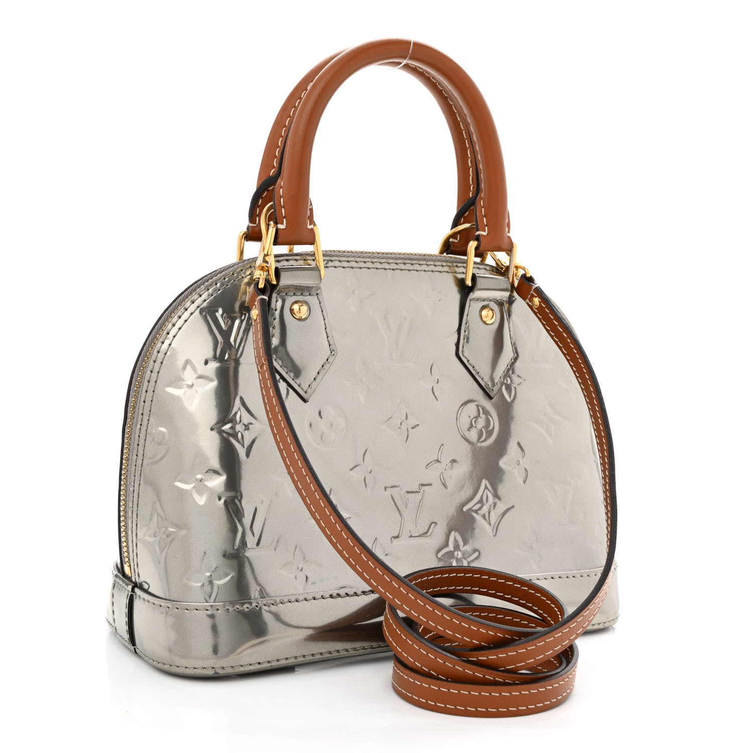 Louis Vuitton Vernis Alma BB Gris Metal 3 of 12