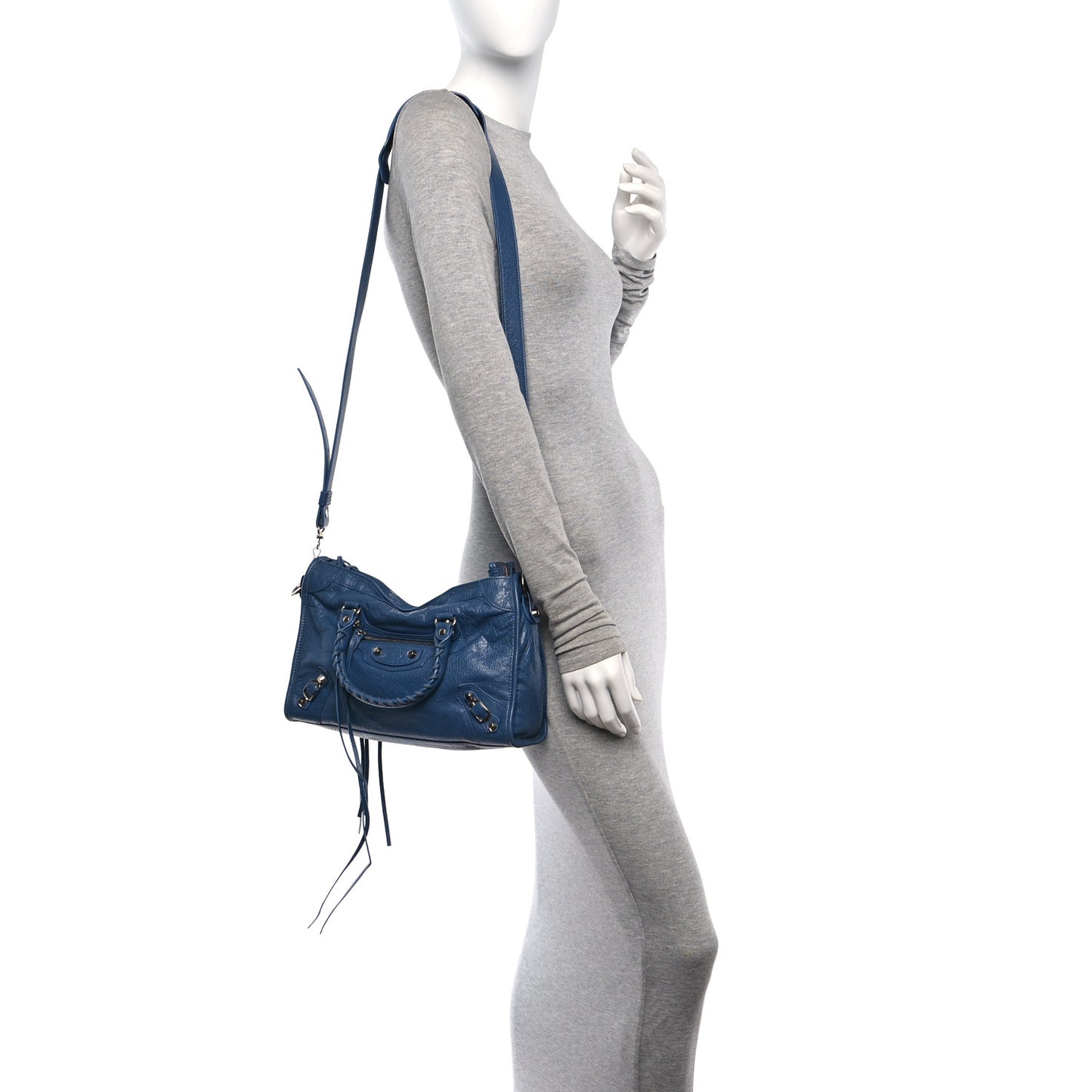 Agneau Classic Silver Hardware S City Denim Blue