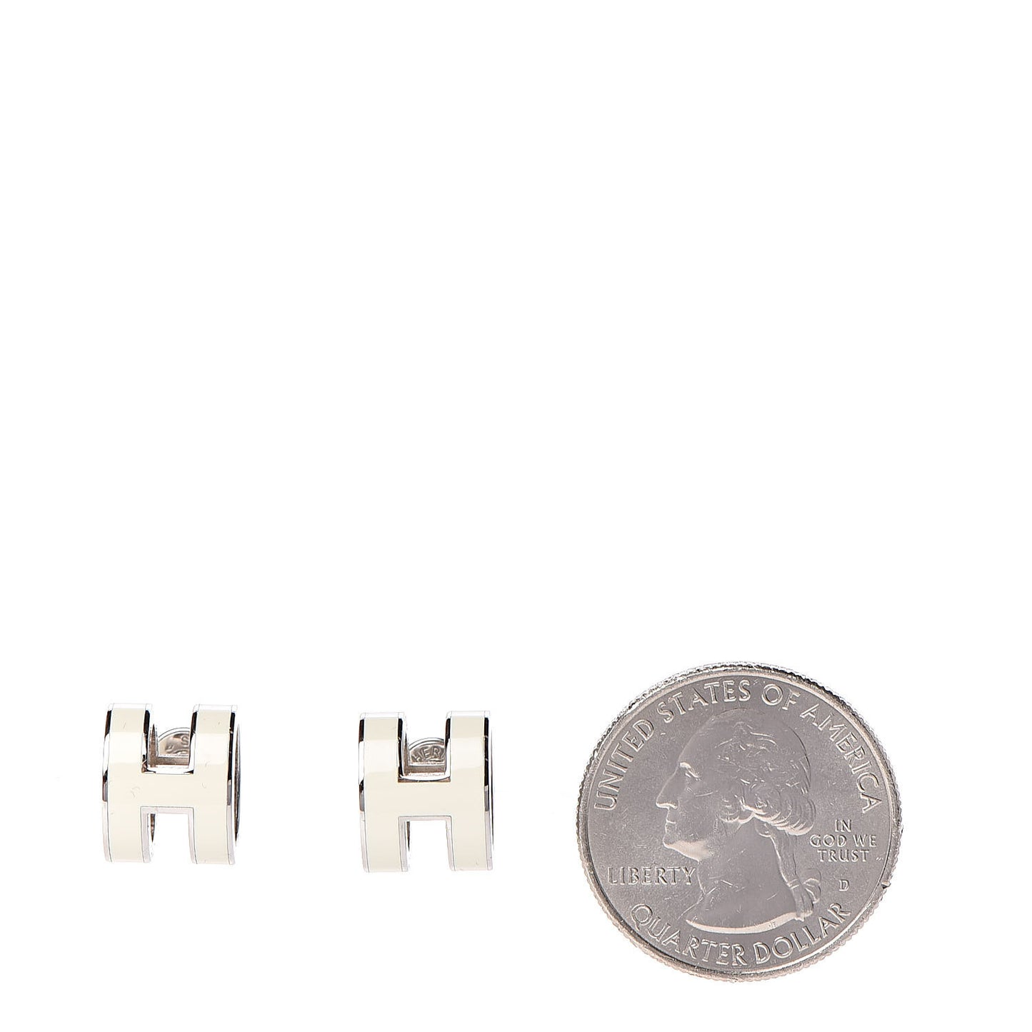 Palladium Lacquered Pop H Earrings Ecru