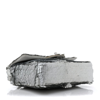 Chanel Sequin Small Single Flap Silver 4 of 13