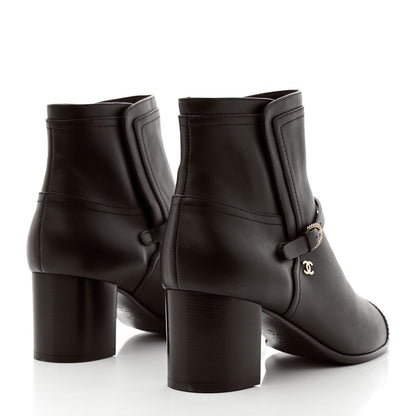 Chanel Calfskin CC Buckle Short Boots 40.5 Brown 4 of 9