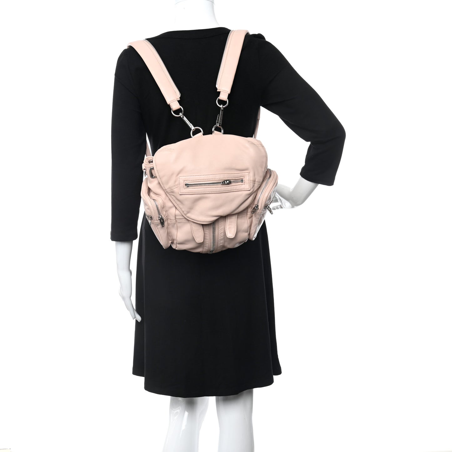 Lambskin Marti Backpack Bag Washed Pink Rhodium Hardware