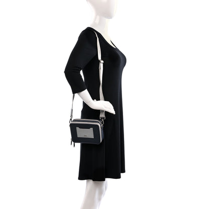 Christian Dior Calfskin Double Zip Crossbody Blue Grey 2 of 8
