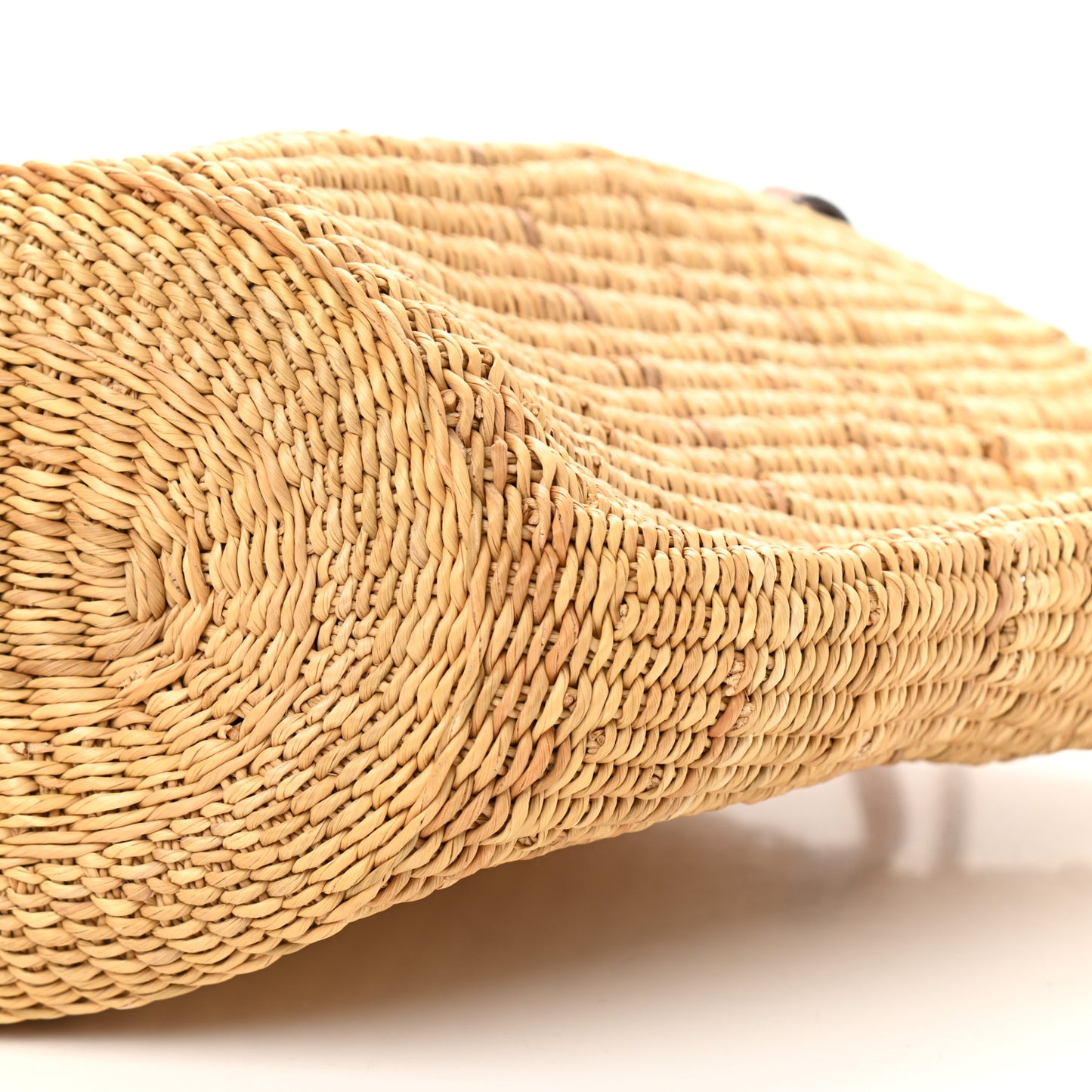 Calfskin Raffia Paulas Ibiza Small Basket Tote Bag Natural Tan