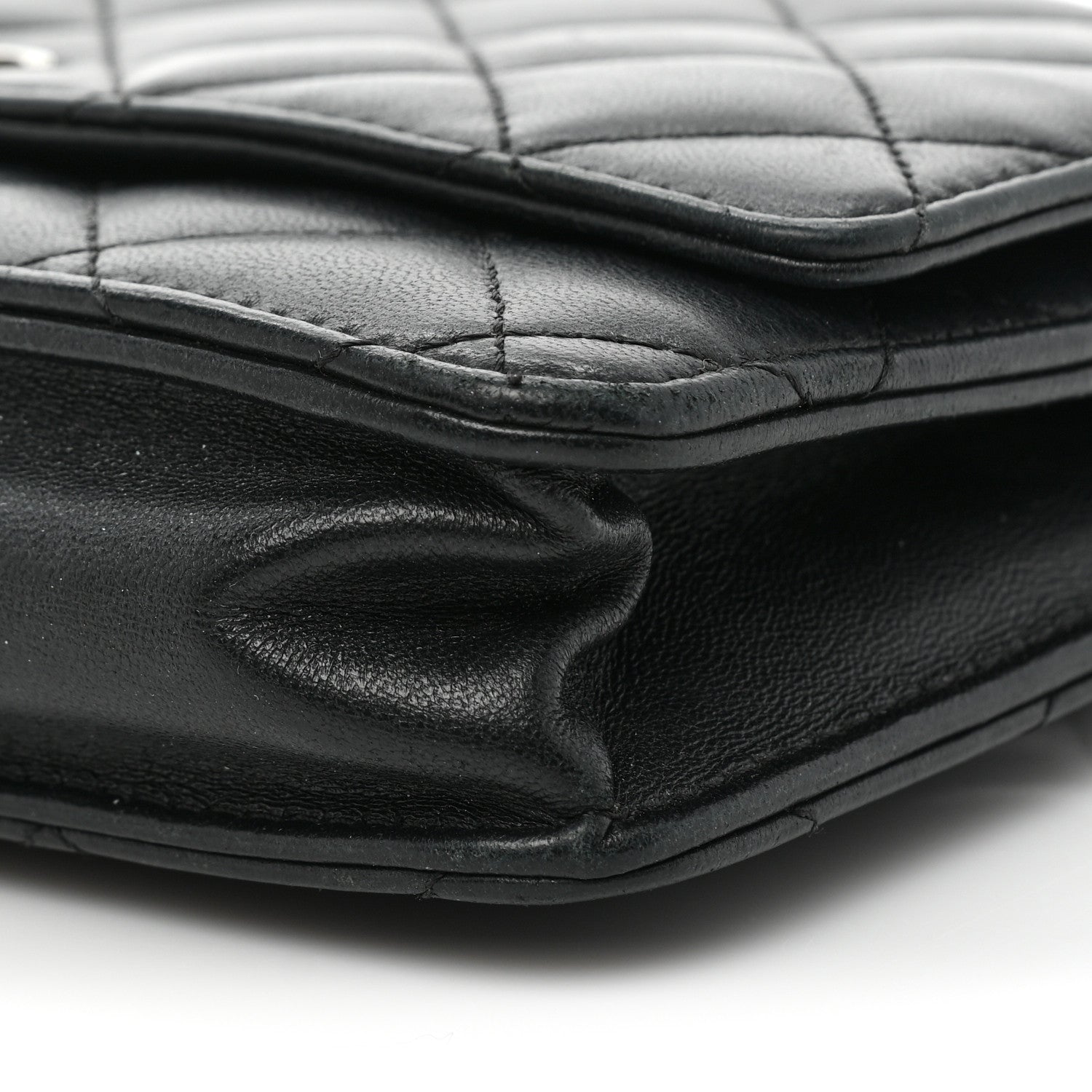 Chanel Lambskin Quilted Wallet On Chain WOC Black 9 of 10