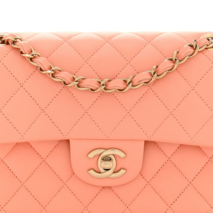 Chanel Lambskin Quilted Small Double Flap Light Orange 8 of 10