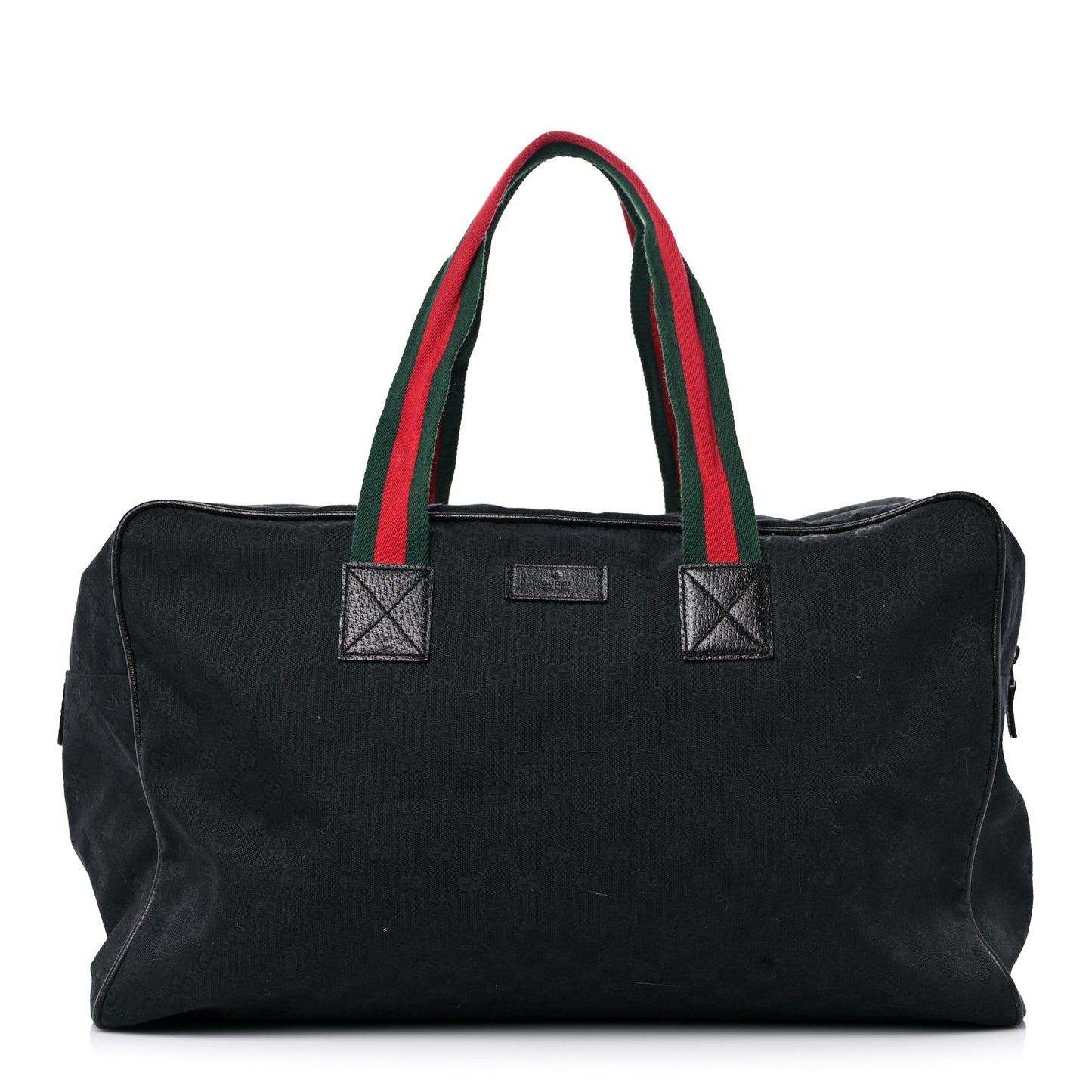 GG Monogram Web Large Collapsible Carry On Duffle Bag Black