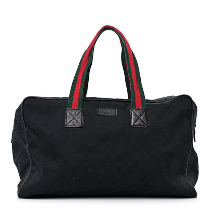 Gucci GG Monogram Web Large Collapsible Carry On Duffle Bag Black 1 of 23