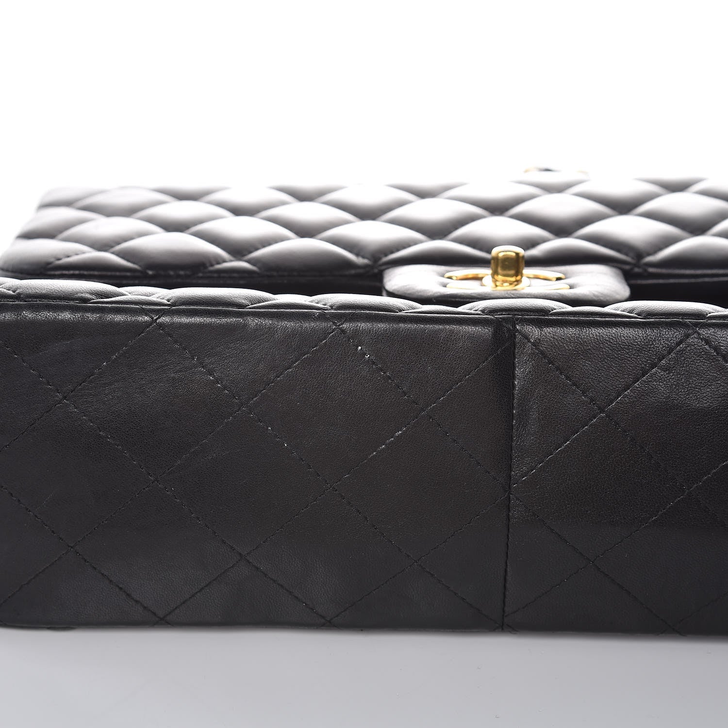 Chanel Lambskin Quilted Jumbo Double Flap Black 14 of 21