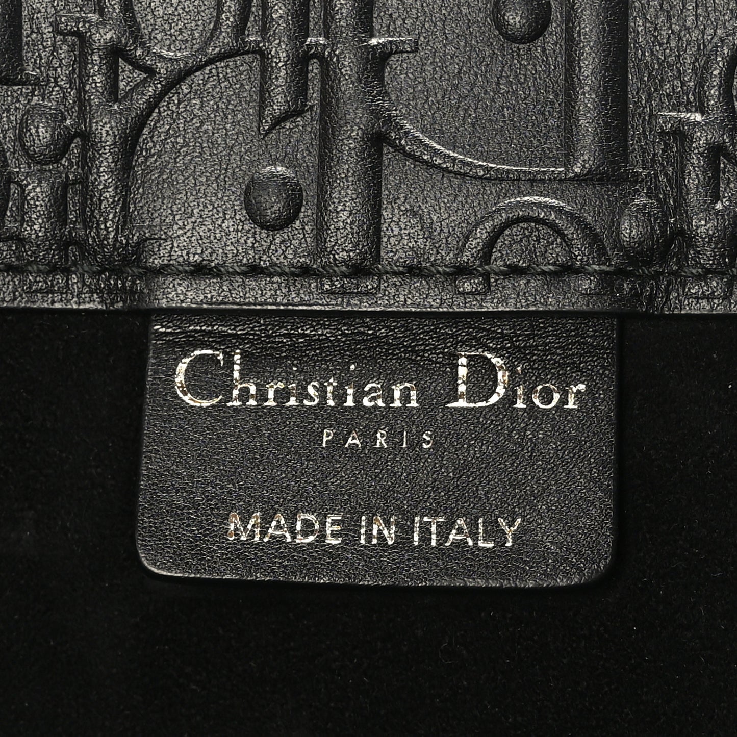 Oblique Calfskin Embossed Book Tote Black