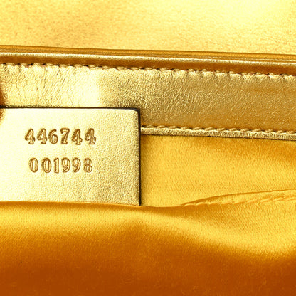 Gucci Sequin Matelasse Diagonal Mini GG Marmont Shoulder Bag Gold 7 of 10