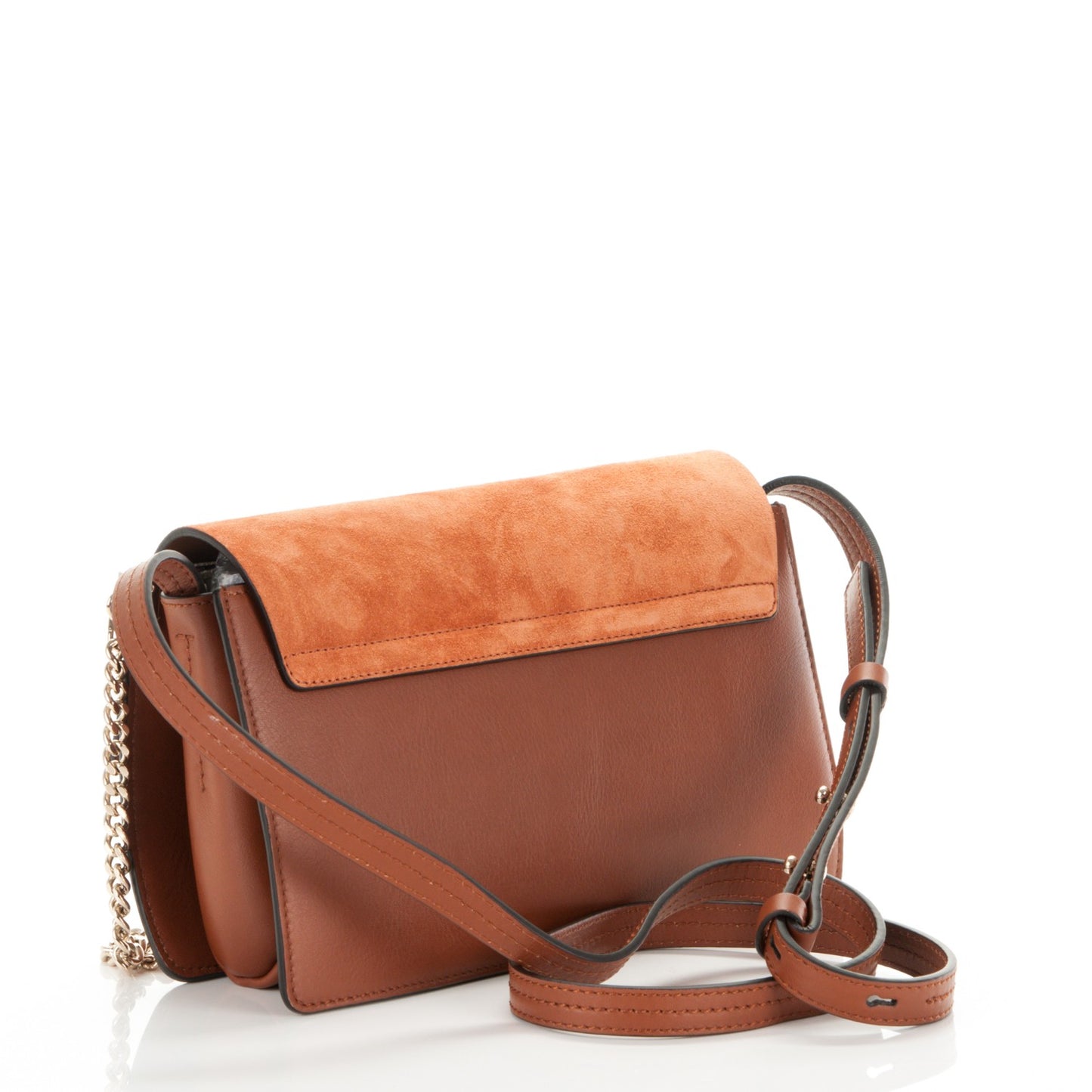 Suede Calfskin Small Faye Shoulder Bag Tobacco
