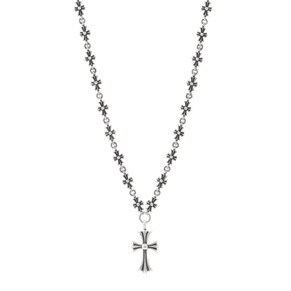 Chrome Hearts Sterling Silver Cross Pendant Tiny Cross Chain Necklace 1 of 4