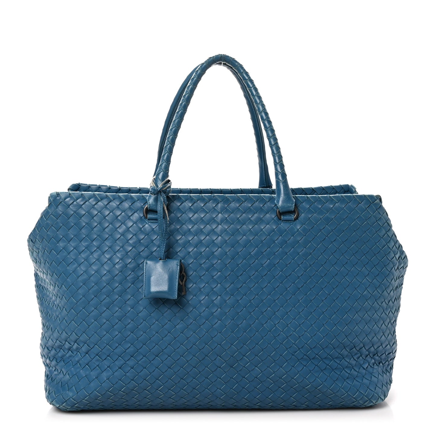 Nappa Intrecciato Brick Tote Celeste