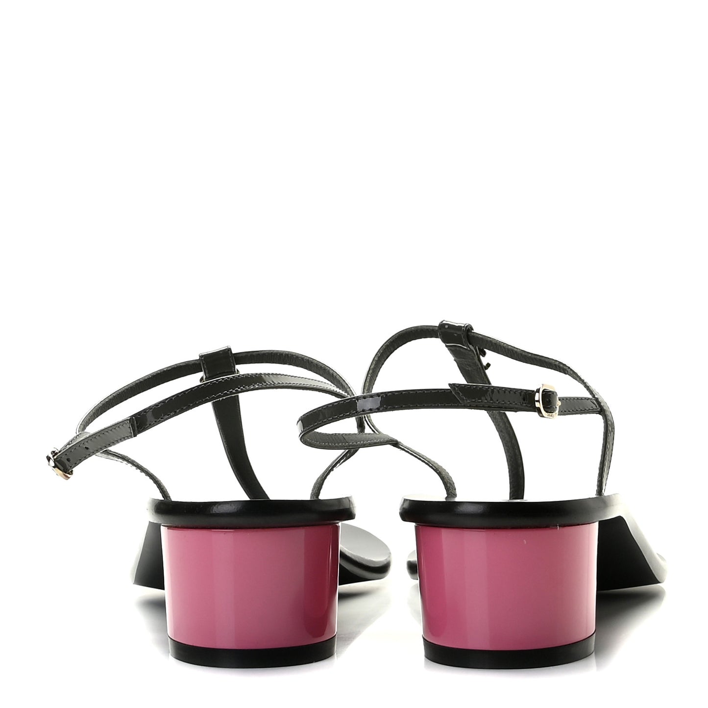 Patent CC Thong Sandals 40 Grey Pink