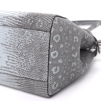 Fendi Lizard Togo Shiny Nappa Mini Peekaboo Iconic Satchel Pale Blue 10 of 11