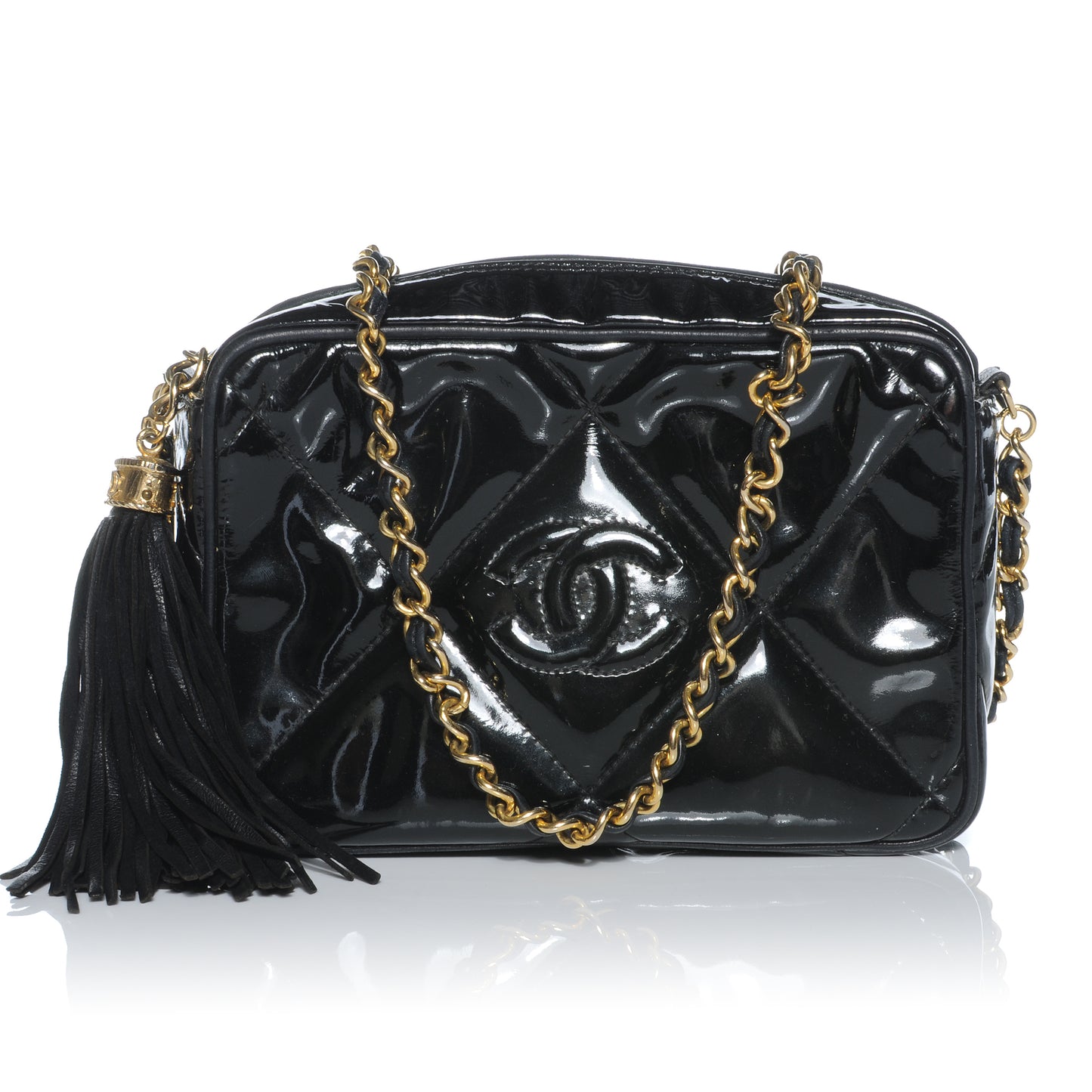 Patent Tassel Small Camera Case Black