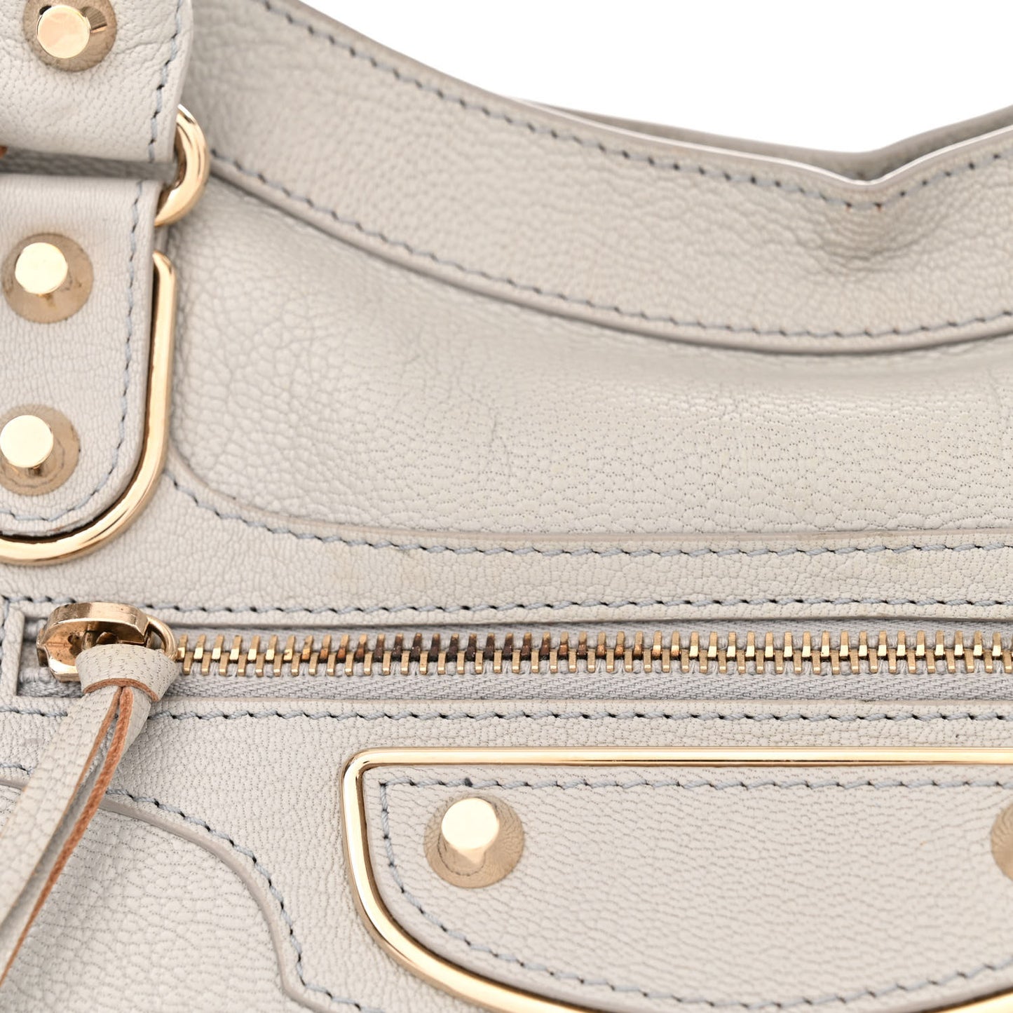 Chevre Gold Metallic Edge Hardware City Gris Glace
