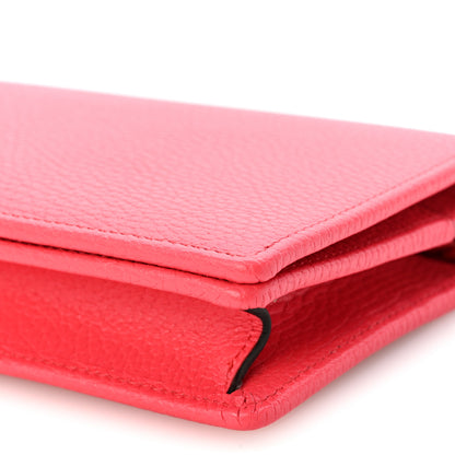Gucci Dollar Calfskin Enamel Monochrome Mini GG Marmont Chain Wallet Runway Coral 9 of 10