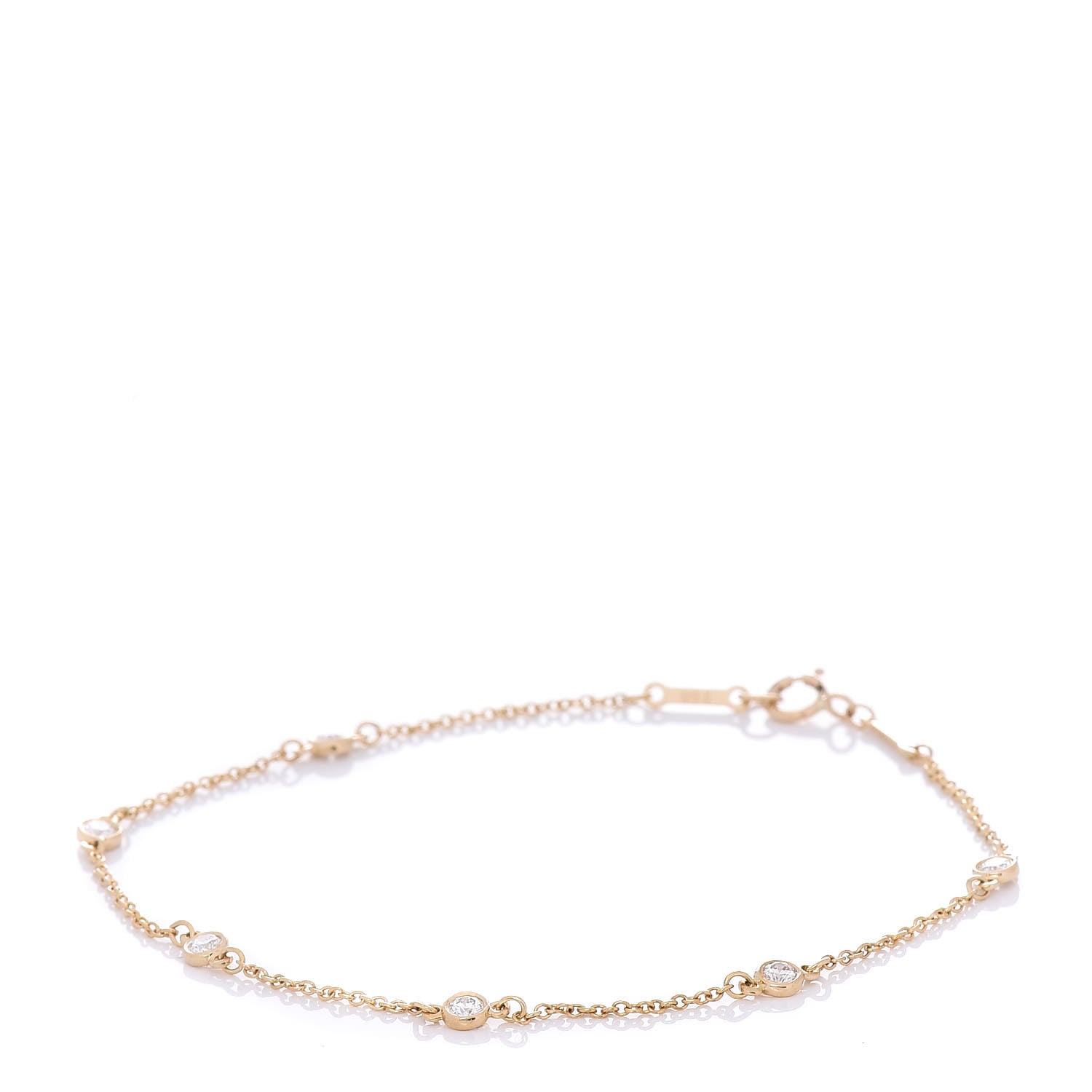 Tiffany 18K Yellow Gold Diamond .33ctw Elsa Peretti Diamonds by the Yard Station Bracelet 1 of 5