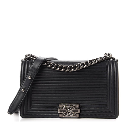 Chanel Calfskin Horizontal Quilted New Medium Boy Flap Black 1 of 10