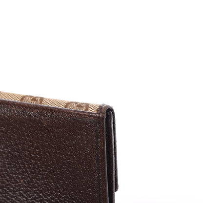 Gucci Monogram Metal Bar Continental Flap Wallet Beige Ebony Dark Brown 18 of 18