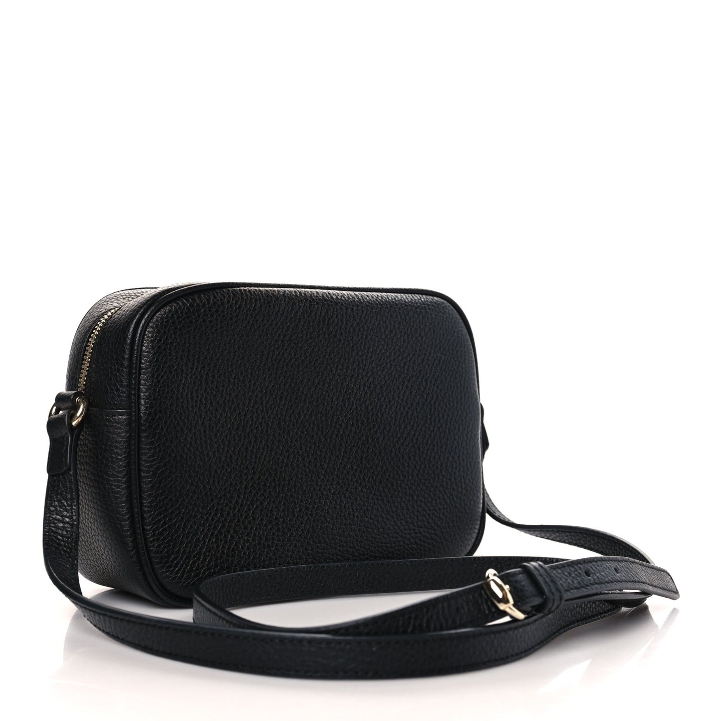 Pebbled Calfskin Small Soho Disco Bag Black