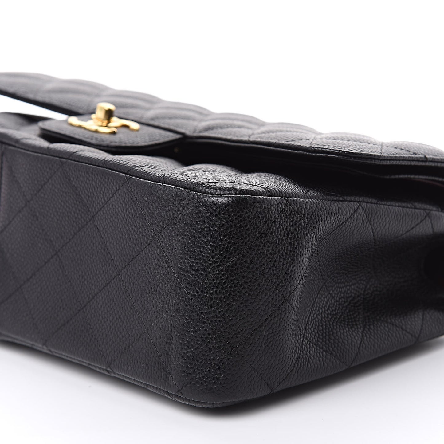 Caviar Quilted Jumbo Double Flap Black