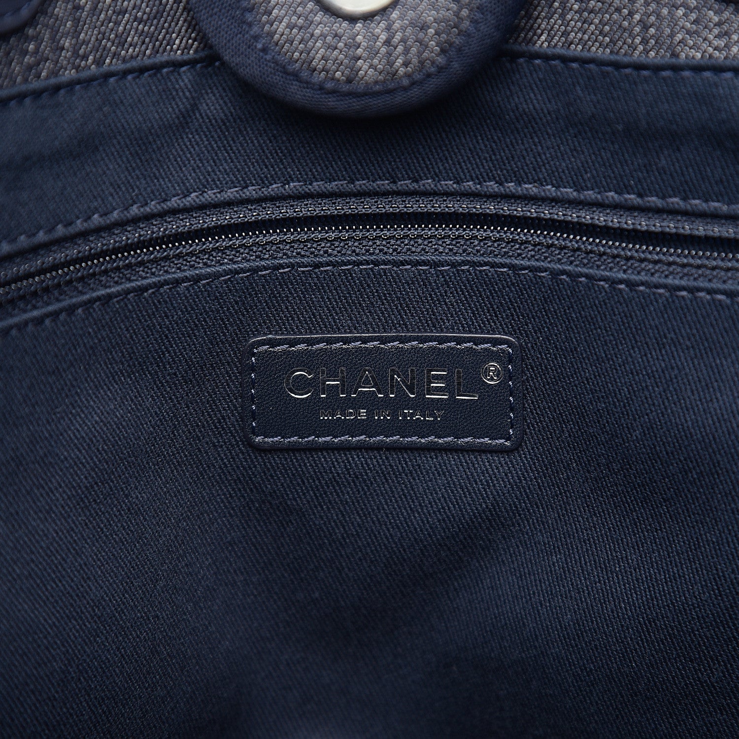 Chanel Canvas Small Deauville Tote Blue 5 of 10