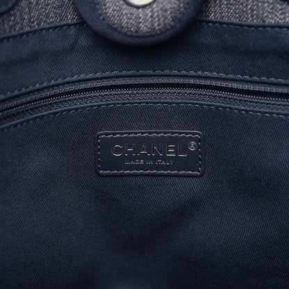 Chanel Canvas Small Deauville Tote Blue 5 of 10