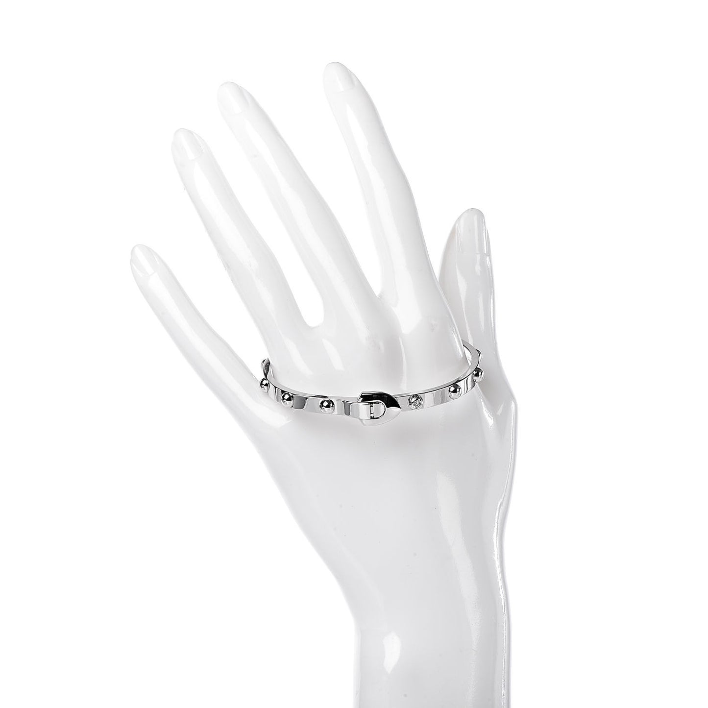 18K White Gold Diamond Clous Bracelet 17
