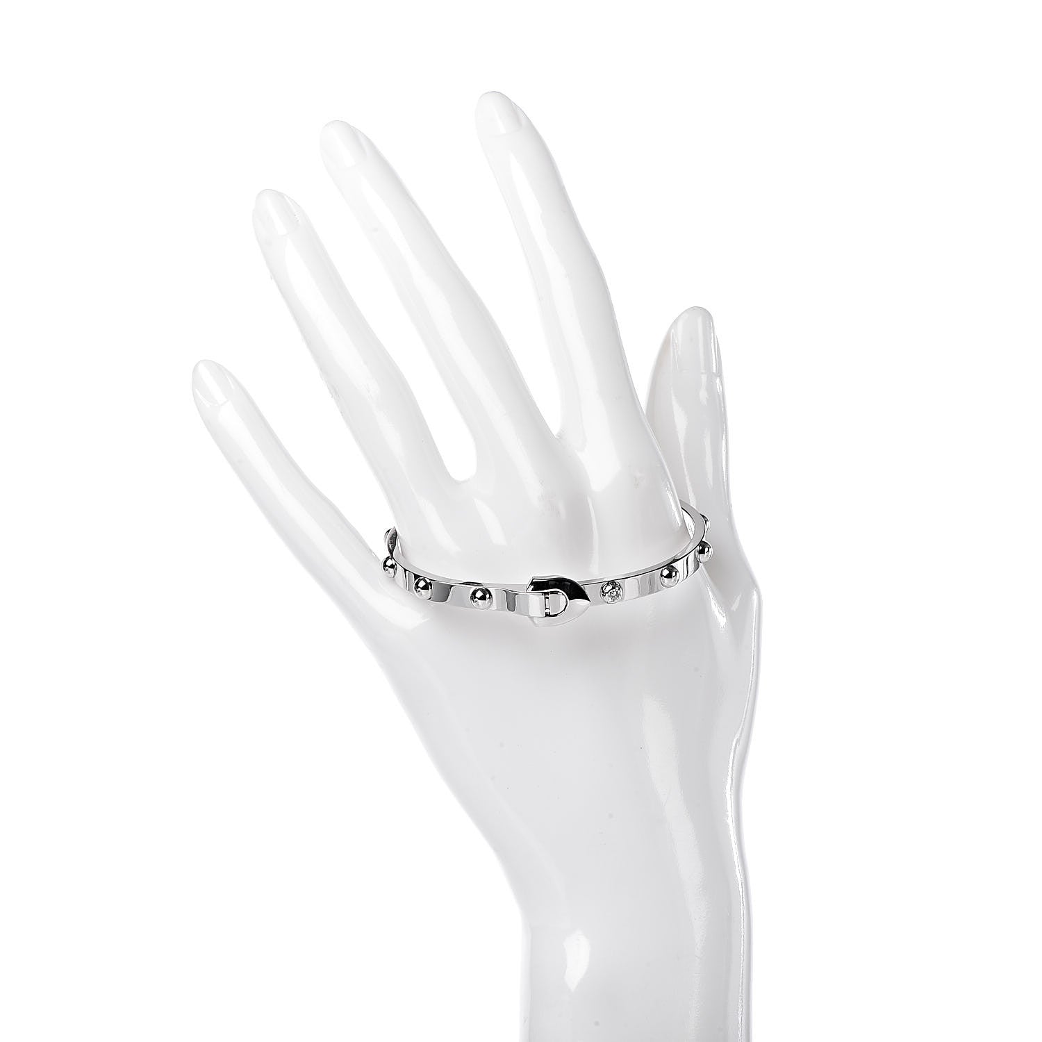 Louis Vuitton 18K White Gold Diamond Clous Bracelet 17 2 of 7