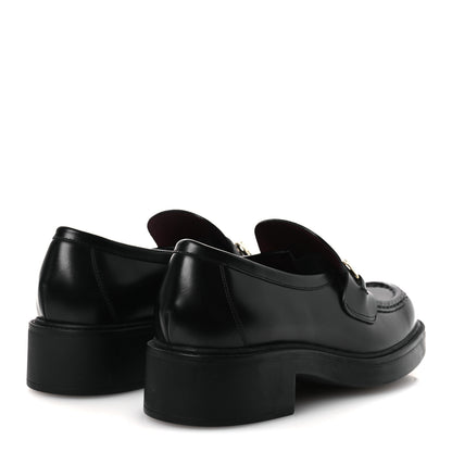 Gucci Calfskin Horsebit Womens Lug Sole Loafers 38.5 Black 5 of 12