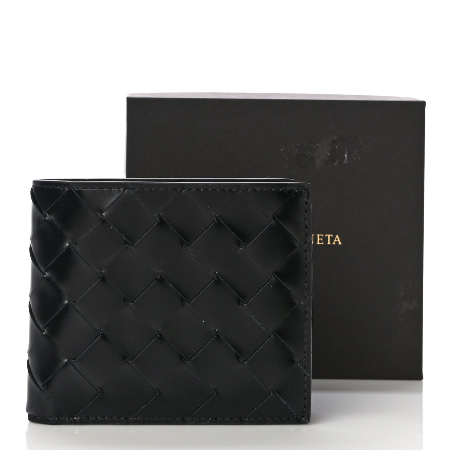 Nappa Maxi Intrecciato Bi-Fold Wallet Black