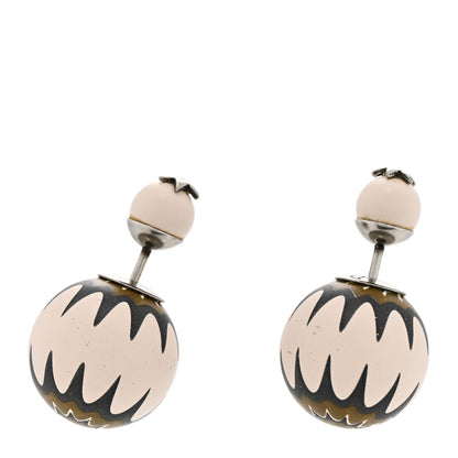Christian Dior Printed Mise En Dior Tribal Earrings Matte Light Beige Multicolor 1 of 5
