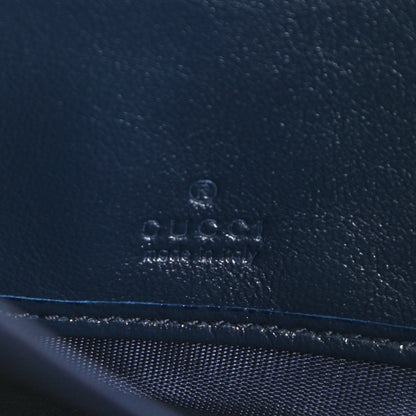 Gucci Vintage Effect Calfskin Matelasse Diagonal Torchon GG Marmont Zip Around Wallet Blue Agata Mystic White 6 of 8
