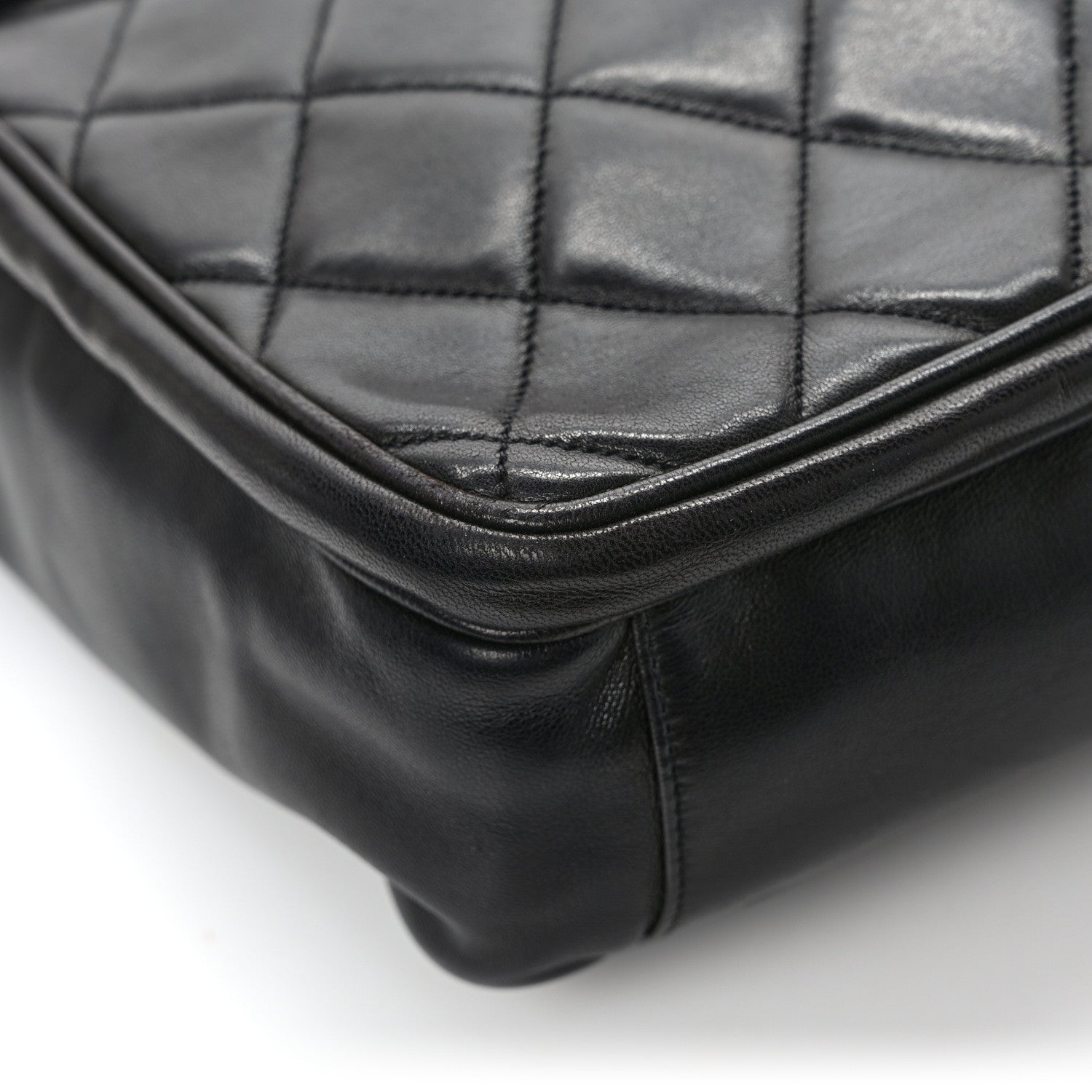 Chanel Lambskin Quilted CC Shoulder Bag Navy 9 of 10