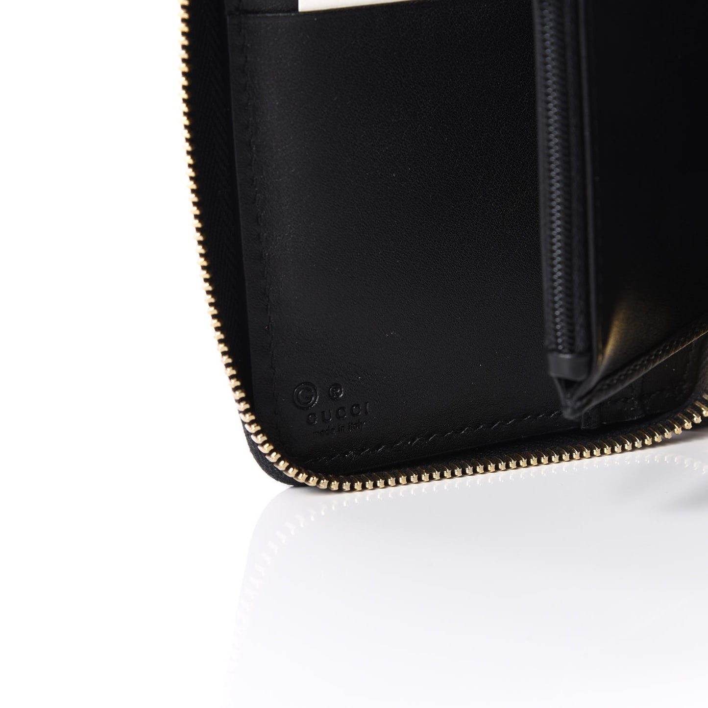 Soft Microguccissima Zip Around Organizer Wallet Black